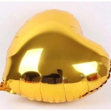 Imagem de Balão Coração Metalizado 45cm 18 Polegadas Dourado - Minymix