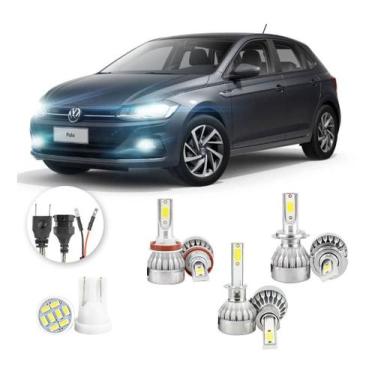 Imagem de Lampadas Led Volkswagen Polo 2018 A 2020 H8 H1 H7 20000lm - V10, Branc