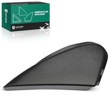 Imagem de YHTAUTO Painel de aplique da bandeira do espelho lateral do passageiro compatível com Toyota Corolla 2014-2019, acabamento triangular do espelho retrovisor lateral externo texturizado preto