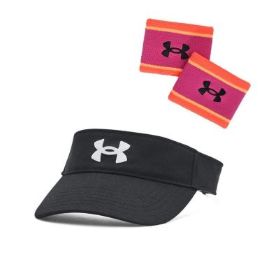 Imagem de Kit 1 Munhequeira Under Armour Perfomance Terry e 1 Viseira Feminina Under Armour Blitzing-Unissex