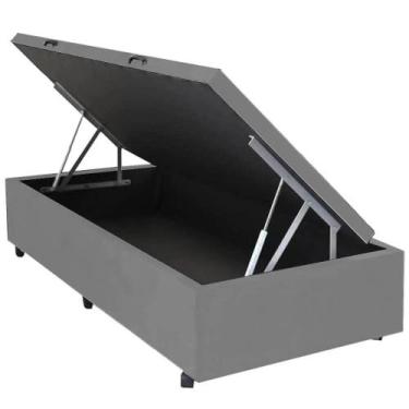 Imagem de Base Box Com Baú Solteiro 36x88x188 material sintético Cor Cinza - Est