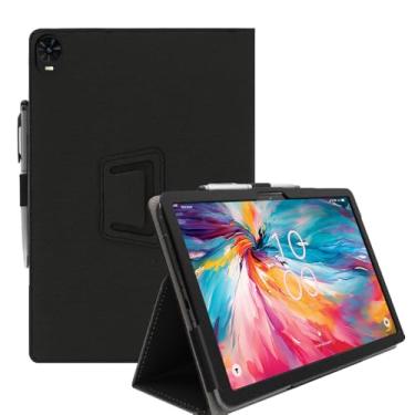 Imagem de FIEWESEY Capa para TCL TAB 10 Nxtpaper 5G 10,4 polegadas, capa dobrável de couro PU com suporte para lápis hibernar/despertar automático e alça de pulso para tablet TCL TAB 10 Nxtpaper 5G 10,4