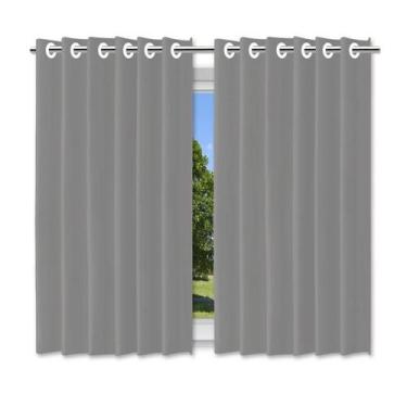 Imagem de Cortina Blackout Cinza Transforme seu Espaço com Ilhós 200cm x 140cm P