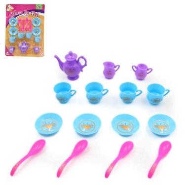 Imagem de Kit Cozinha Infantil Jogo De Chá Brinquedo Comidinha 15 Pçs - Wellmix