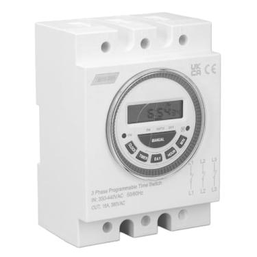 Imagem de Chave de Timer de Energia Programável, Tampa de Poeira Transparente, 16a, para Piscinas, Luzes, Sistemas de Irrigação, Galinheiros, Controladores Solares, Aquários, Tipo de