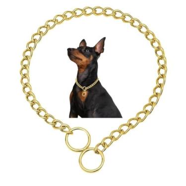 Imagem de Coleiras de corrente para cães grandes, coleiras de treinamento de metal para cães de corrente pesada, colar de metal ajustável, para cães de raça PPP, PP, PP, médio, grande, GG, prata, G