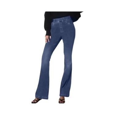 Imagem de Calça Jeans Feminina Slim - Lavagem Escura, Cintura Alta e Algodão, BR