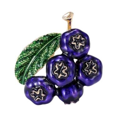 Imagem de Broche de Romã e Melancia com Strass - Presente para Festa, Roxo1494