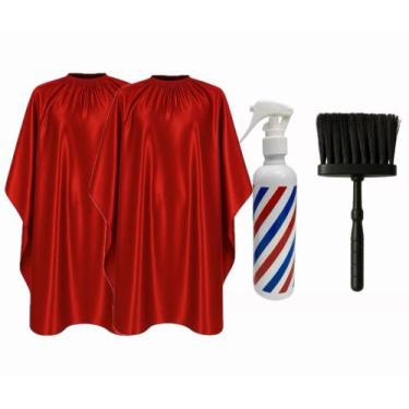 Imagem de Kit 2 Capas De Corte Com Zíper + Borrifador Pole E Espanador - Barbers