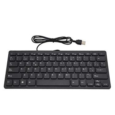 Imagem de Teclado Espanhol Ñ, Mini Teclado Espanhol Portátil com Fio Interface USB para Computador Desktop 78 Teclas