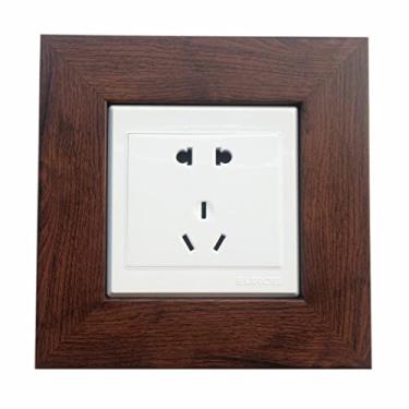 Imagem de Adesivo decorativo para tomada de interruptor, adesivo de parede para sala de estar quarto estudo soquete interruptor moldura de proteção decorativa (marroma)