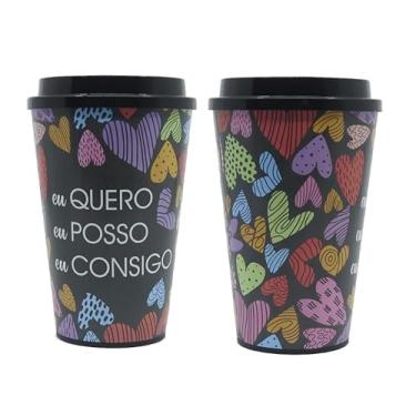 Imagem de Copo Animado Estilo americano - Copo Bucks Café com tampa e bocal 650ml - Modelo: Eu Quero, Eu Posso, Eu consigo