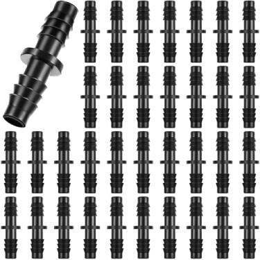 Imagem de Pangda 35 peças de 1/4 polegada conector de acessórios de irrigação por gotejamento mangueira de imersão de plástico tubo farpado conector de mangueira parada de extremidade para jardim gramado