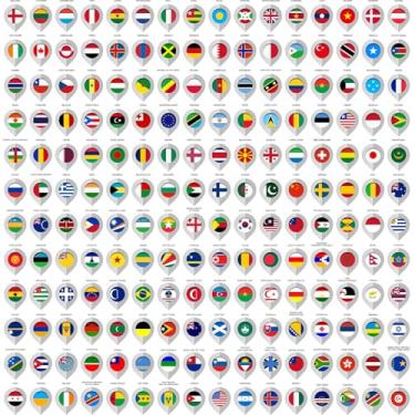 Imagem de Adesivo de Parede Cartela de Pin Países