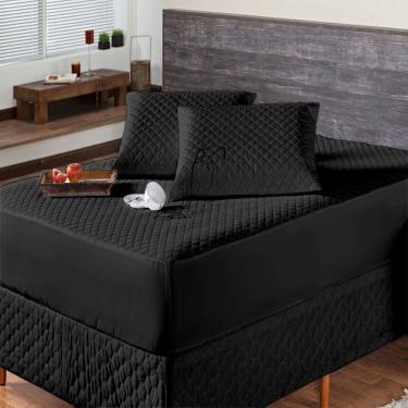 Imagem de Protetor De Colchão Impermeável Matelado Queen Preto