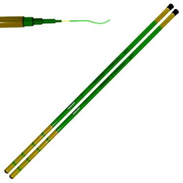 Imagem de Vara de Pesca Telescópica JP Bamboo Strong Green, 2 Unidades, Fibra de Vidro, Resistência 4kg, Ação Rápida (2,40m)
