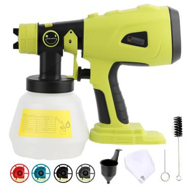 Imagem de Jurliful Pistola De Pintura Sem Fio Para Ryobi, Bateria 18 V, Elétrica Fio, Pulverização Com Recipiente Grande 1000 Ml, Ideal Armários, Cercas, Cadeiras, Paredes, Trabalhos Manuais (Bateria Não Incl