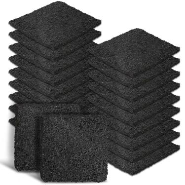 Imagem de HIHEPA Pacote Com 20 Desodorizadores Para Latas De Lixo, Filtro Odores Composteira, Balde Compostagem Absorvedor Carvão Ativado Bancada, Lixeira Reciclagem, Quadrada 3,9 Pol.