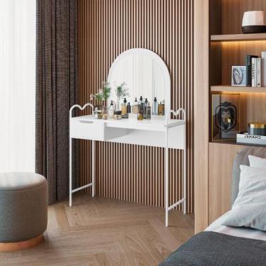 Imagem de Penteadeira Oasis Art Panta em Aço e MDF c/ Gaveta e Espelho - Lion Lo