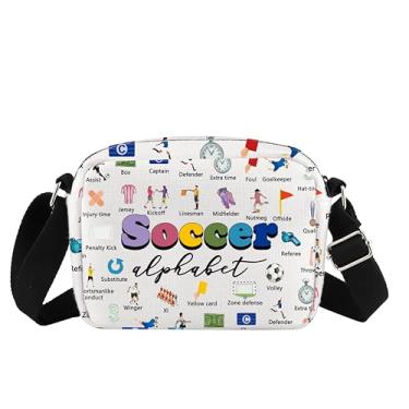 Imagem de Presente de jogador de futebol, presente para amantes de futebol, alfabeto, bolsa tiracolo para time de futebol e mamãe, Futebol Abc, Casual