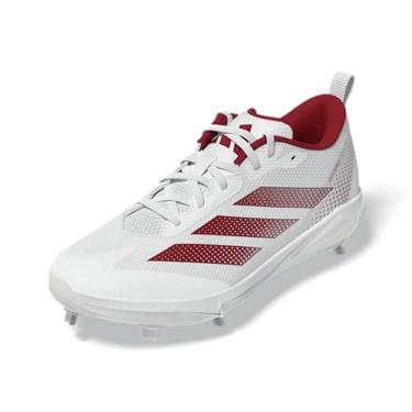 Imagem de adidas Tênis feminino de softbol Adizero Instinct 2.0, Branco/Team Power Red/Team Power Red, 42