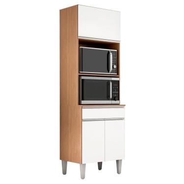 Imagem de Paneleiro Torre Quente Andréia Para 2 Fornos - Ajl Móveis Amêndoa / Branco