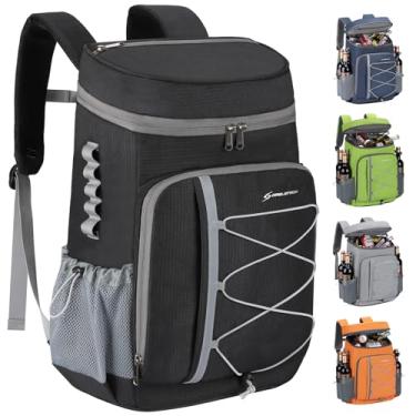 Imagem de Maelstrom Mochila térmica para 50 latas, à prova de vazamento, bolsa térmica térmica térmica, refrigerador de praia, bolsa térmica de gelo, mochila leve de viagem para caminhadas, compras, preta