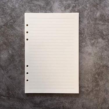 Imagem de Refil de papel para pasta de arquivo A5 / A6 com 6 furos para anel redondo fichário (páginas de linha, A5)