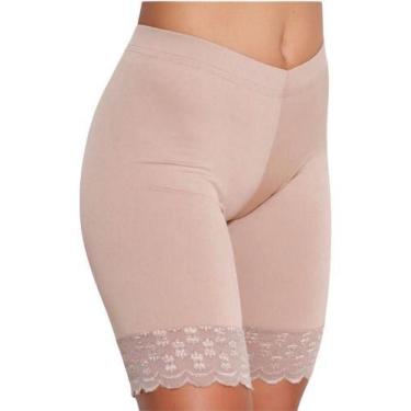 Imagem de Short Anágua Segunda Pele Com Renda - R62 - Fanáticos Por Cintas, Bege