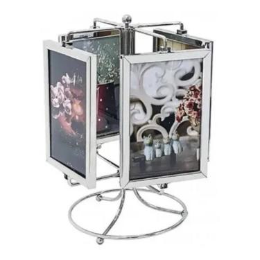 Imagem de Porta Retrato Giratório Carrossel Para 8 Fotos 10 X15 Cm