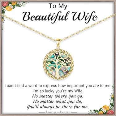 Imagem de Presentes de Natal para mulheres, árvore da vida, colar para mulheres, presentes de aniversário para ela, colar com pingente com árvore de concha, presente de dia das mães para mãe, avó, esposa, filha