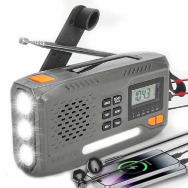 Imagem de Rádio de emergência de 2000 mAh, manivela solar, rádio meteorológico AM/FM/WB NOAA, lanterna de rádio de manivela, carregador de celular e luz noturna para suprimentos domésticos, kit de sobrevivência
