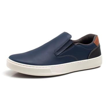 Imagem de Tenis Masculino Iate Casual Trabalho Sapatênis Slip On Estiloso Confortável Macio Leve (Azul marinho, BR, Adulto, Numérico, 44)