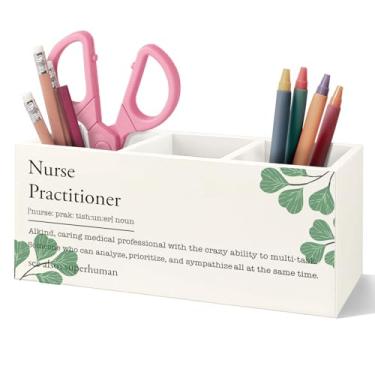 Imagem de VIIJJUE Presente de enfermeira para mulheres, suporte de lápis de madeira para caneta, enfermeira, agradecimento, formatura, presente de madeira, escova de dentes, organizador