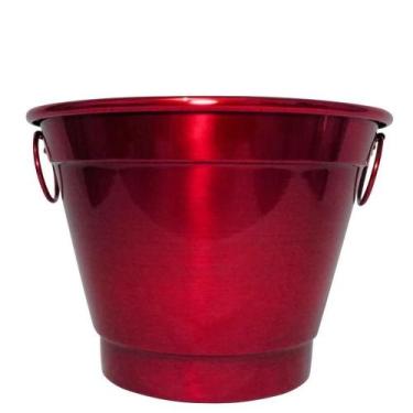 Imagem de Balde De Gelo E Cerveja Térmico Em Alumínio 6,5L Vermelho - Retrofenna