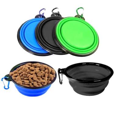 Imagem de Kit 2 Comedouro e Bebedouro Portátil PET p/ Passeio Cachorro - Cim Toy