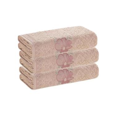 Imagem de Kit 3 Toalhas De Rosto Fio Cardado Yuna Karsten 48x80 cm Macias E Abso