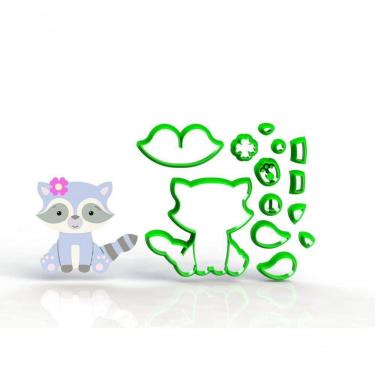 Imagem de Cortador Guaxinim Corpo Mod 2 Do Bosque Encantado Floresta Tamanho 6 Cm