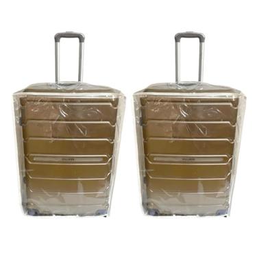 Imagem de 2 Capas Protetora Para Mala de Viagem - P-10Kg M-23Kg G-32Kg Escolha o Tamanho - Impermeável, Protege de Arranhão, Poeira, Impacto - Pvc Cristal Transparente