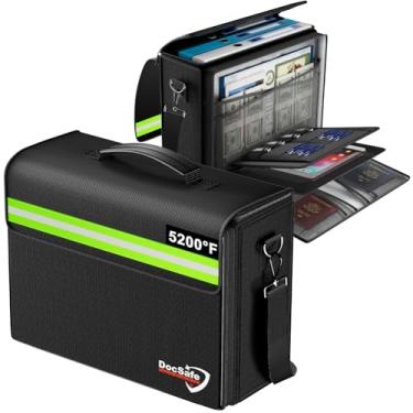 Imagem de DocSafe Bolsa de documentos grande à prova de fogo e à prova de água de 2,871 °C com vários bolsos, organizador de arquivos (43 x 32 x 18 cm), organizador de documentos importante