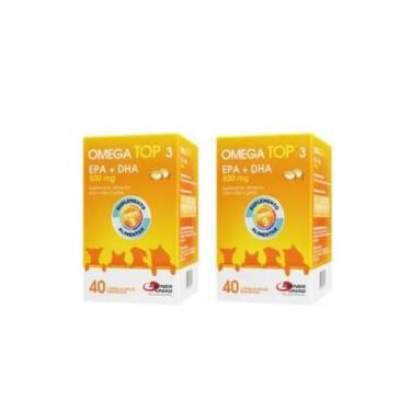 Imagem de 02 Omega Top 3 500mg 40 Cápsulas Cães E Gatos Agener