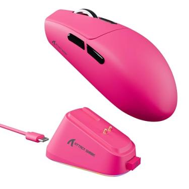Imagem de Mouse para jogos Attack SAHRK G3PRO sem fio com base de carregamento magnético, sensor de jogos PixArt PAW3311, mouse para jogos sem fio BT/2,4G, sem fio, 25000 DPI, 59 g Superlight para PC/Win/PS/Mac