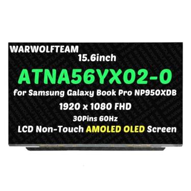 Imagem de WARWOLFTEAM Tela de substituição para Samsung Galaxy Book Pro 15 NP950XDB-KB1US NP950XDB-KB2CA 39.6 cm 60Hz 30 pinos 1920 x 1080 FHD LCD AMOLED painel de exibição (apenas para a versão sem toque)