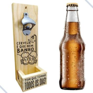 Imagem de Abridor de Garrafa de Parede em MDF Cantinho do Churrasco - Cia Laser,