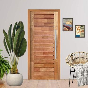 Imagem de Porta Completa Pivotante Comercial 122x210cm em Madeira Maciça Cedro A