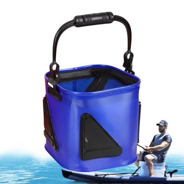 Imagem de Balde de isca, balde de isca de pesca dobrável | Armazenamento de equipamento de peixe para Pike Lake Offshore Truta mar profundo água salgada rio lagoa praia água doce