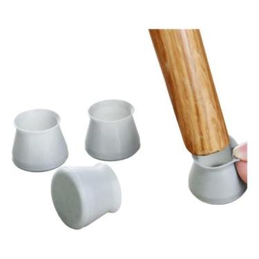 Imagem de Kit 40 Protetores Pés Cadeiras Mesas Silicone - Cinza