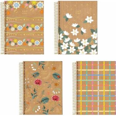 Imagem de Caderno 01X1 Capa Dura KRAFT Color 80 Folhas - Pacote com 4 Unidades -