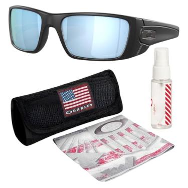 Imagem de OAKLEY Armação preta fosca de célula de combustível OO9096 – lentes polares PRIZM Deep Water, óculos de sol polarizados retangulares com kit de óculos oficial eSHADES, Preto fosco polarizado (60 mm