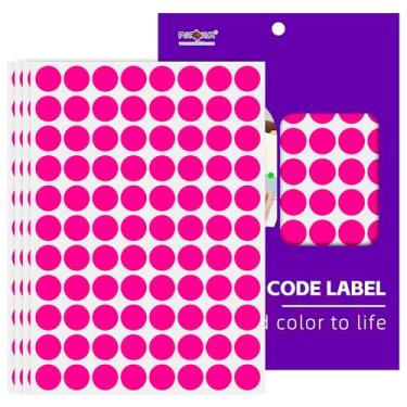 Imagem de PARLAIM Etiquetas adesivas de ponto de código de cor de 9,5 cm, adesivos circulares rosa fluorescentes, etiquetas de pontos redondos para marcação de escritório em casa, organização, 1320 peças (rosa